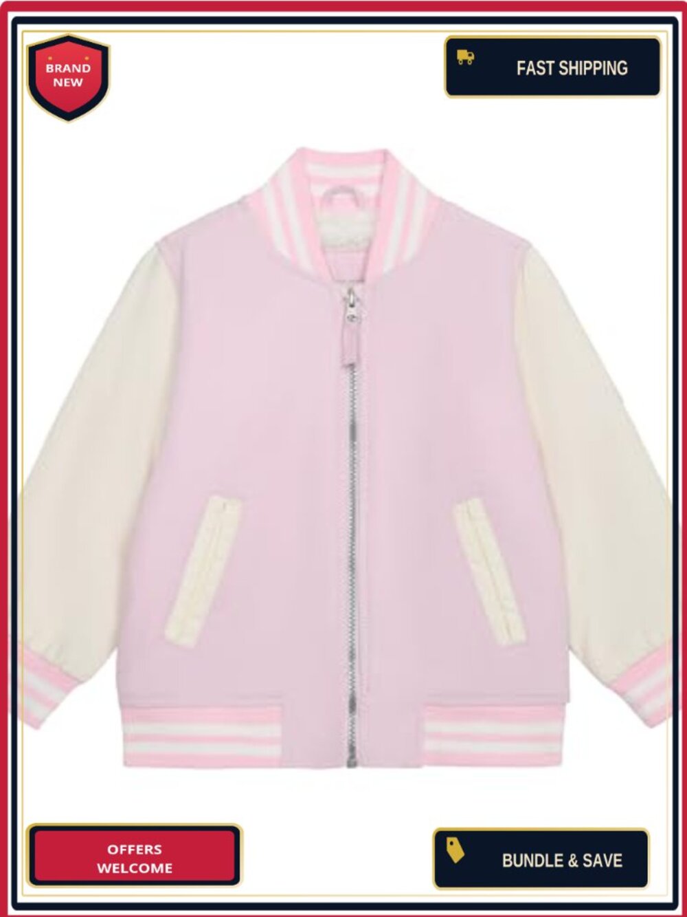 Kids Sherpa-Lined Midweight Varsity Jacket with Hood